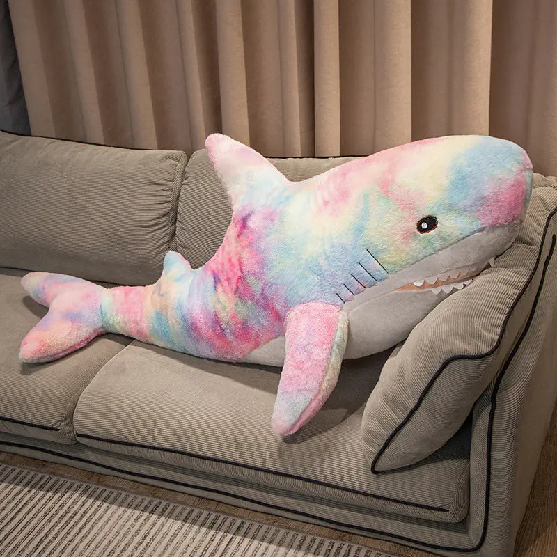 Colorful Cartoon Shark Plush Toy