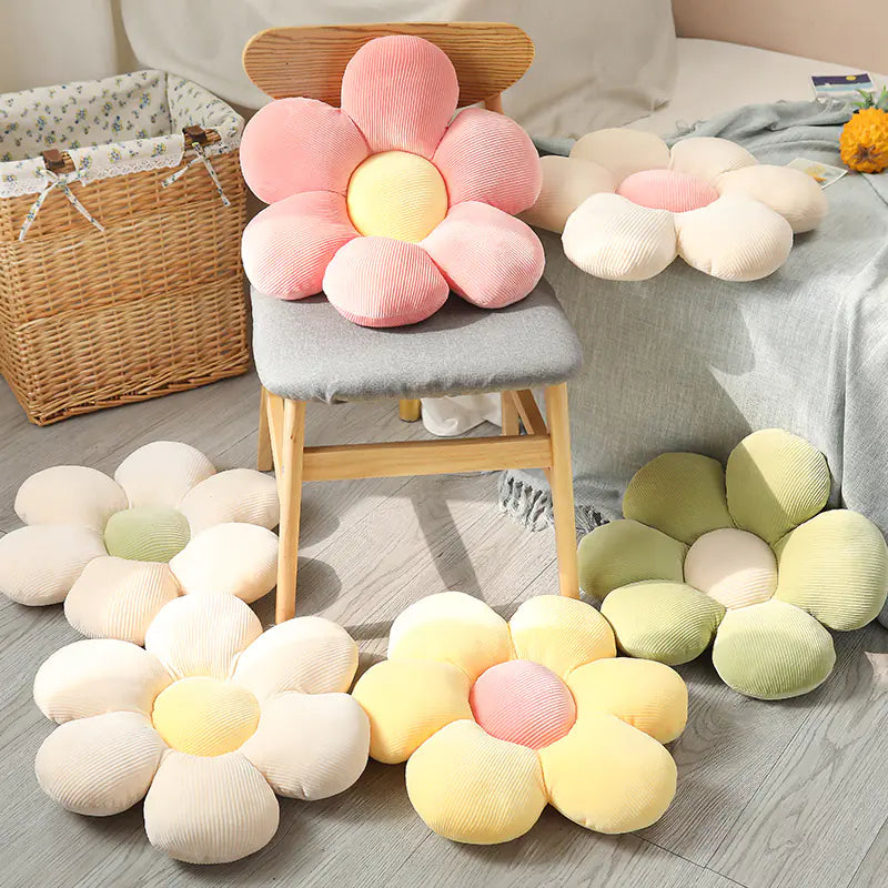 Soft Cartoon Flower Plush Pillow