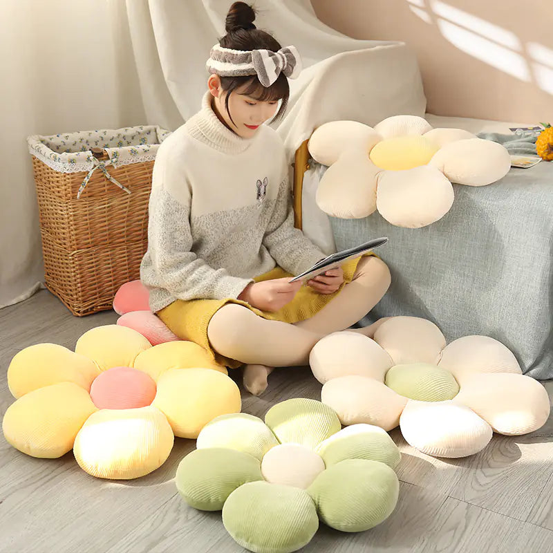 Soft Cartoon Flower Plush Pillow