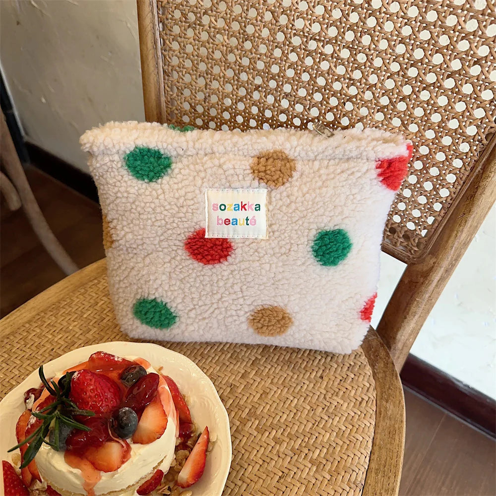Plush Cosmetic Storage Bag