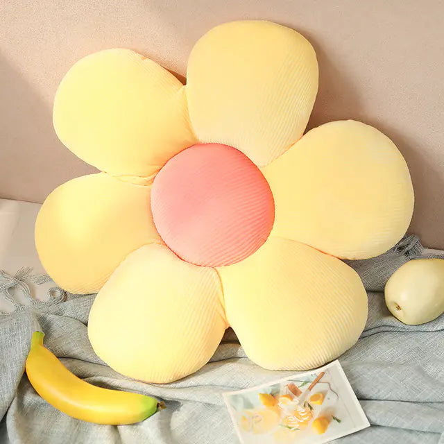 Soft Cartoon Flower Plush Pillow