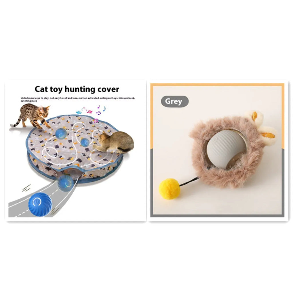 Interactive Plush Cat Rolling Ball